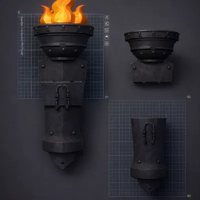 Kingdom Blade Torch – Giá treo tường trung cổ cho Philips OneBlade