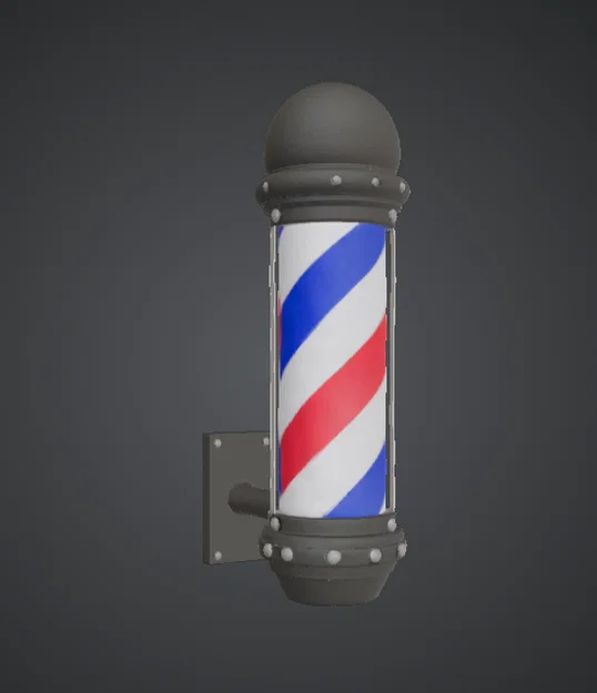 Cột Barber Pole Cổ Điển – Bảng Hiệu Treo Tường Vintage - Image 1