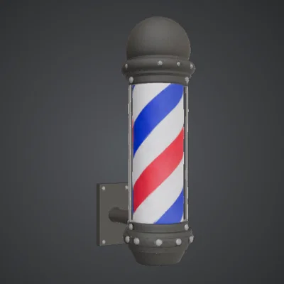Cột Barber Pole Cổ Điển – Bảng Hiệu Treo Tường Vintage