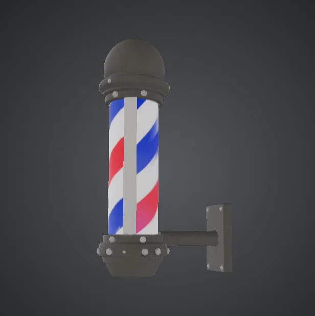 Cột Barber Pole Cổ Điển – Bảng Hiệu Treo Tường Vintage - Image 2