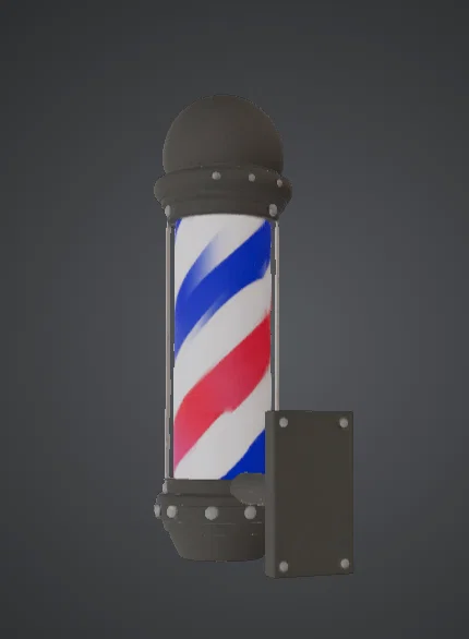 Cột Barber Pole Cổ Điển – Bảng Hiệu Treo Tường Vintage - Image 3