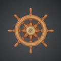 Bánh Lái Tàu Gỗ (Wooden Ship Wheel) - Thumbnail 1