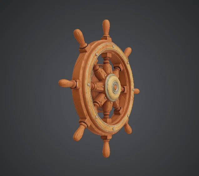 Bánh Lái Tàu Gỗ (Wooden Ship Wheel) - Image 2