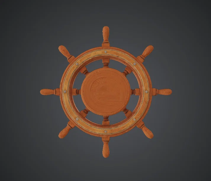 Bánh Lái Tàu Gỗ (Wooden Ship Wheel) - Image 3