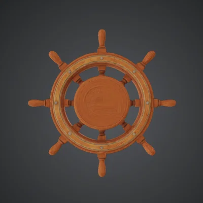 Bánh Lái Tàu Gỗ (Wooden Ship Wheel)