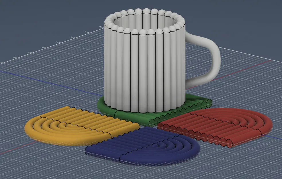 Bộ Lót Ly Ống Hiện Đại / Lót Ly Vòm Cầu Vồng - Image 1