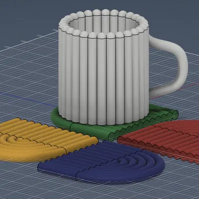 Bộ Lót Ly Ống Hiện Đại / Lót Ly Vòm Cầu Vồng