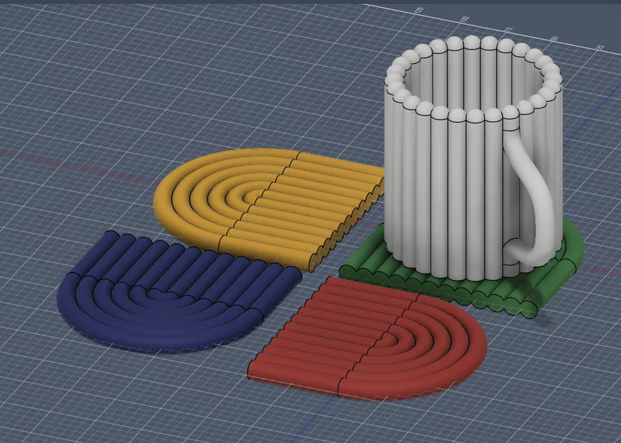 Bộ Lót Ly Ống Hiện Đại / Lót Ly Vòm Cầu Vồng - Image 2