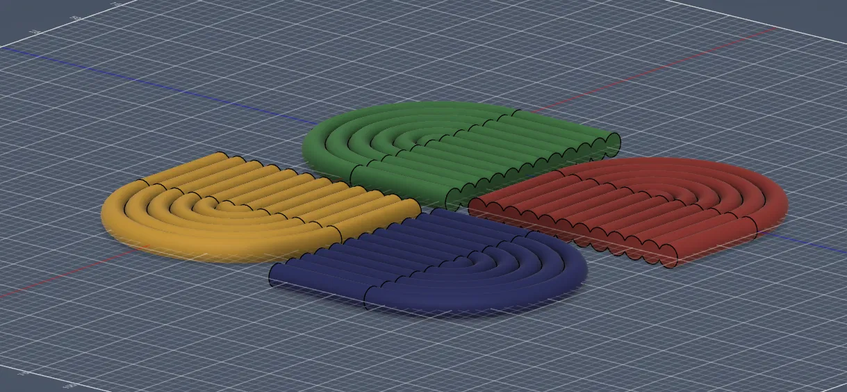 Bộ Lót Ly Ống Hiện Đại / Lót Ly Vòm Cầu Vồng - Image 3