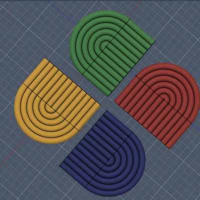 Bộ Lót Ly Ống Hiện Đại / Lót Ly Vòm Cầu Vồng