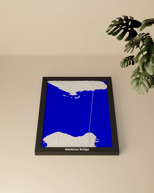 Bản thu nhỏ 3D Cầu Mackinac (Hoa Kỳ) - Địa hình Topographic - Image 3