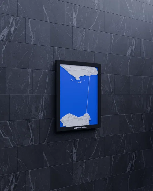 Bản thu nhỏ 3D Cầu Mackinac (Hoa Kỳ) - Địa hình Topographic - Image 5