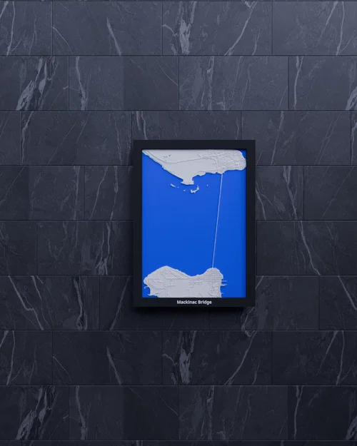 Bản thu nhỏ 3D Cầu Mackinac (Hoa Kỳ) - Địa hình Topographic - Image 6