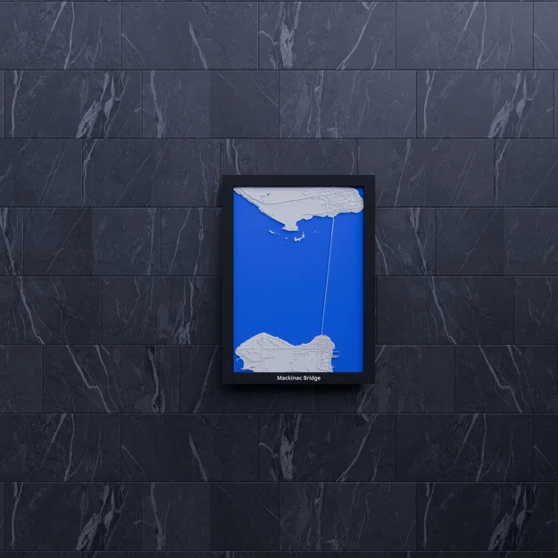 Bản thu nhỏ 3D Cầu Mackinac (Hoa Kỳ) - Địa hình Topographic - Image 8