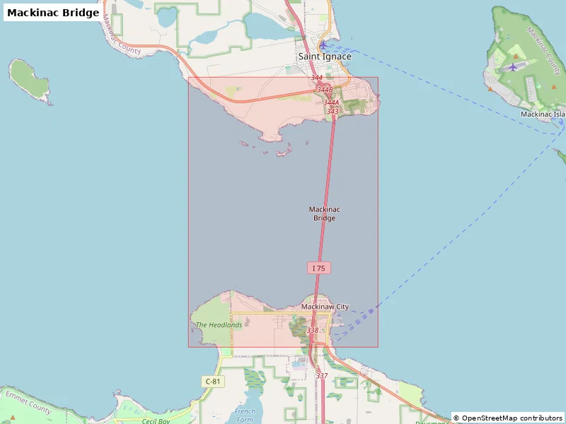 Bản thu nhỏ 3D Cầu Mackinac (Hoa Kỳ) - Địa hình Topographic - Image 9