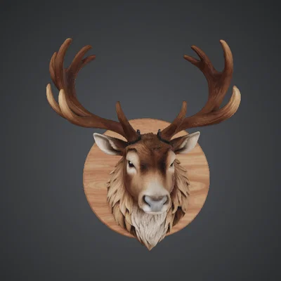 Đầu Nai Treo Tường – Bảng Plaque Wildlife Mộc Mạc (Mounted Stag Head Trophy)