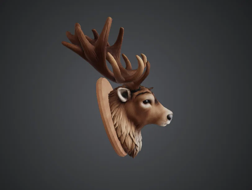 Đầu Nai Treo Tường – Bảng Plaque Wildlife Mộc Mạc (Mounted Stag Head Trophy) - Image 2