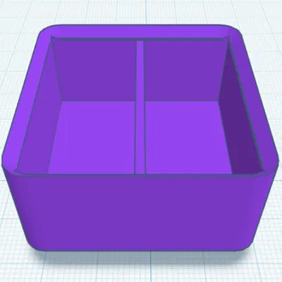Hộp Gridfinity 1x1x4 có vách ngăn