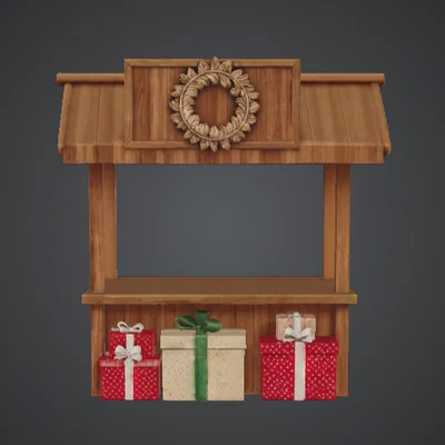 Gian Hàng Chợ Giáng Sinh – Quầy Gỗ Trưng Bày Lễ Hội