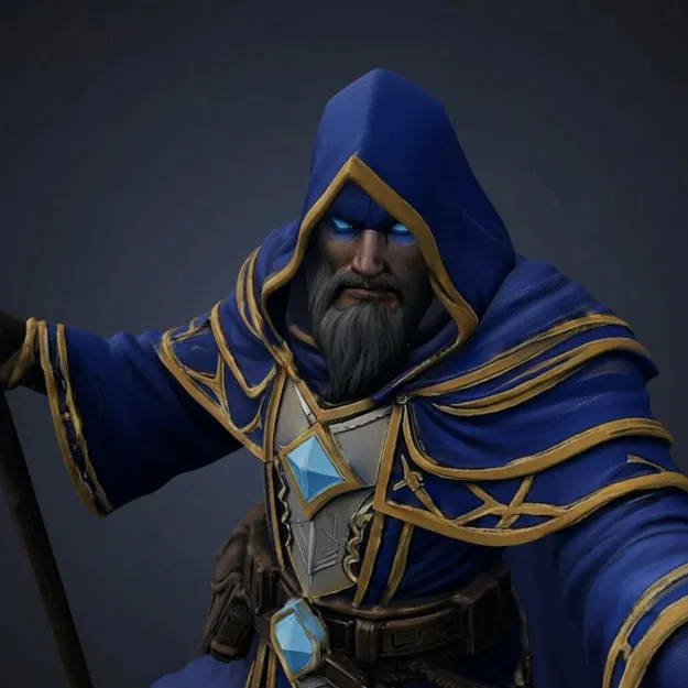 Bloodbound Realms – Human – Arcane High Mage (Miniature STL Dark Fantasy in 3D) - Image 4