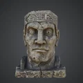 Tượng Bán Thân Vệ Thần Đá Cổ – Đầu Tượng Đền Đổ Nát - Thumbnail 1