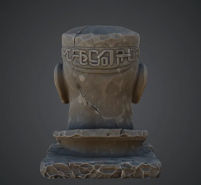 Tượng Bán Thân Vệ Thần Đá Cổ – Đầu Tượng Đền Đổ Nát - Image 2