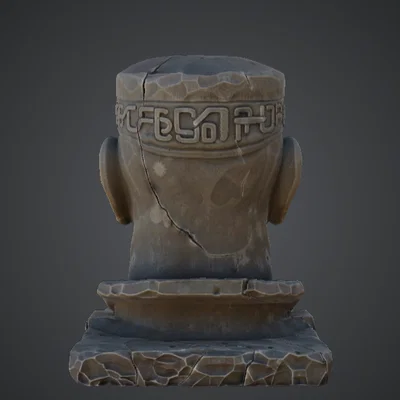 Tượng Bán Thân Vệ Thần Đá Cổ – Đầu Tượng Đền Đổ Nát