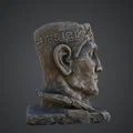 Tượng Bán Thân Vệ Thần Đá Cổ – Đầu Tượng Đền Đổ Nát - Thumbnail 3