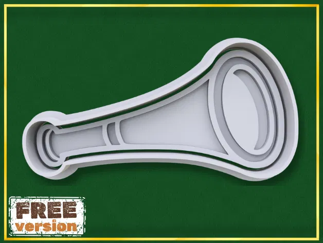 Khuôn cắt bánh quy kèn cổ vũ (Fan Horn Cookie Cutter) - Image 1