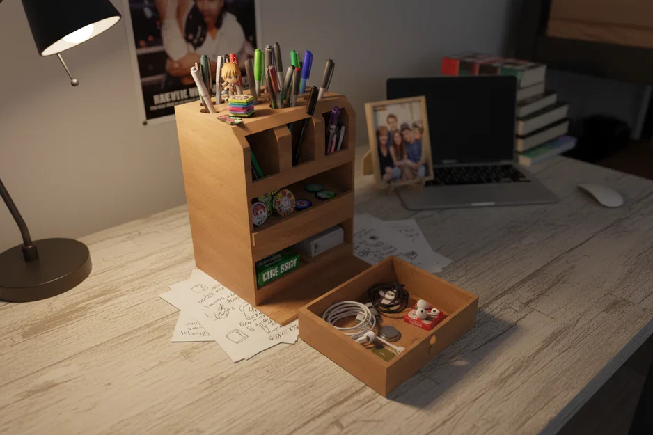 Khay sắp xếp bàn làm việc (Desk Organizer) có ngăn kéo - Image 1
