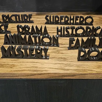 Nhãn chữ thể loại phim (Movie Genre Text Labels)