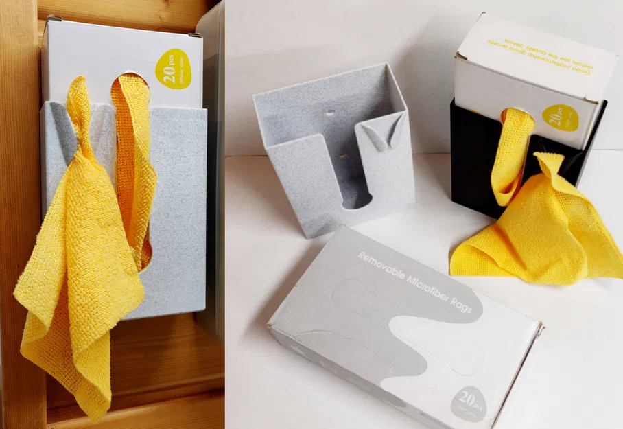 Giá treo tường dạng dispenser cho khăn Microfiber Rags 20x20cm tái sử dụng - Image 1