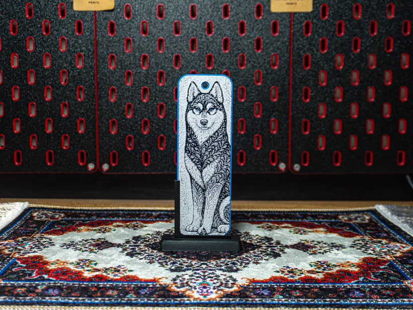 Chó Trang Trí (Husky) - Hueforge Bookmark - Image 2