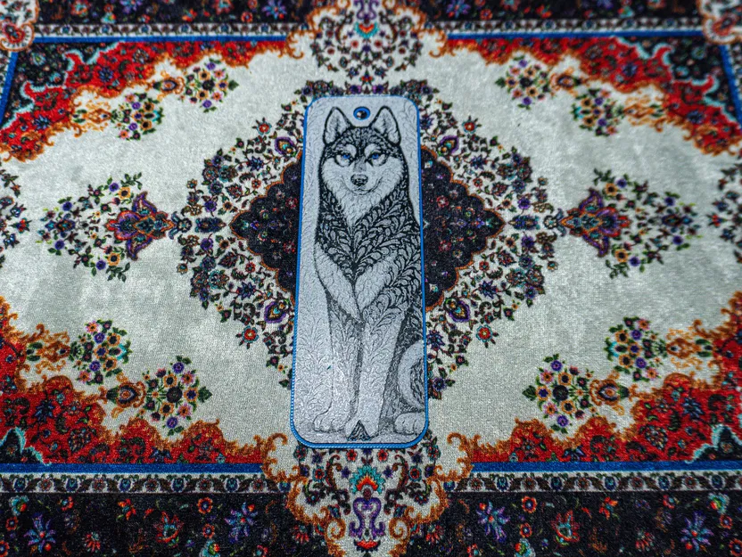 Chó Trang Trí (Husky) - Hueforge Bookmark - Image 4