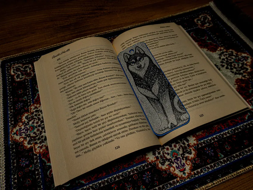 Chó Trang Trí (Husky) - Hueforge Bookmark - Image 5