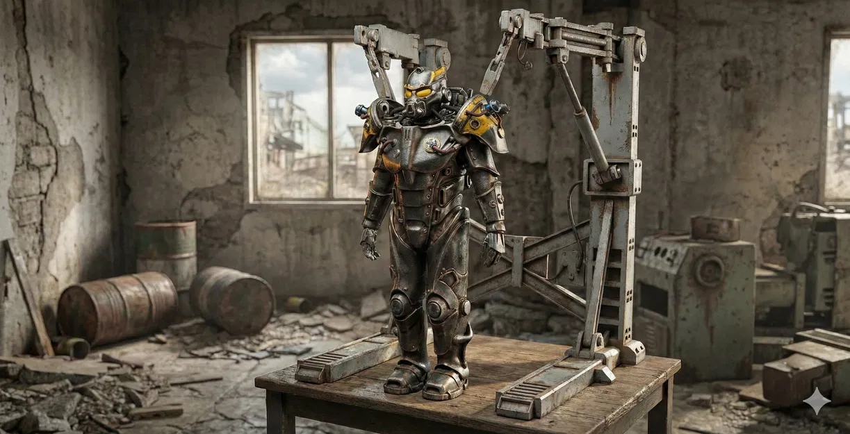Giáp Enclave Fallout “Insane” – Power Armor & Maintenance Station (Static) - Image 1