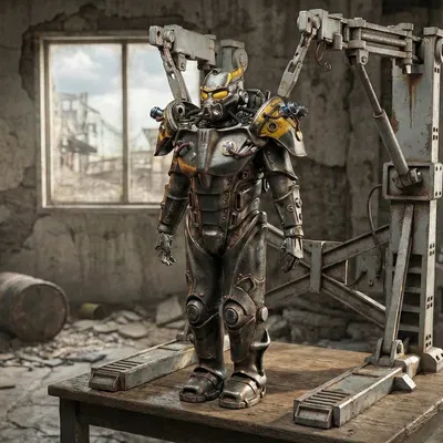 Giáp Enclave Fallout “Insane” – Power Armor & Maintenance Station (Static)