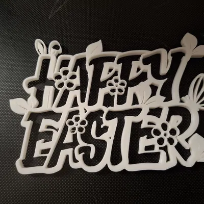 9. Happy Easter – Chữ trang trí Phục Sinh in 3D