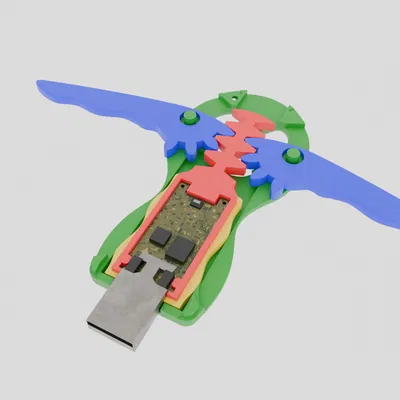 Tire-clé – Vỏ USB cơ khí kiểu tire-bouchon, đóng mở “click”