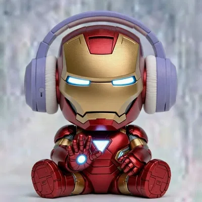 Iron Man Dễ Thương Đeo Tai Nghe (Cute Iron Man with Headphone)