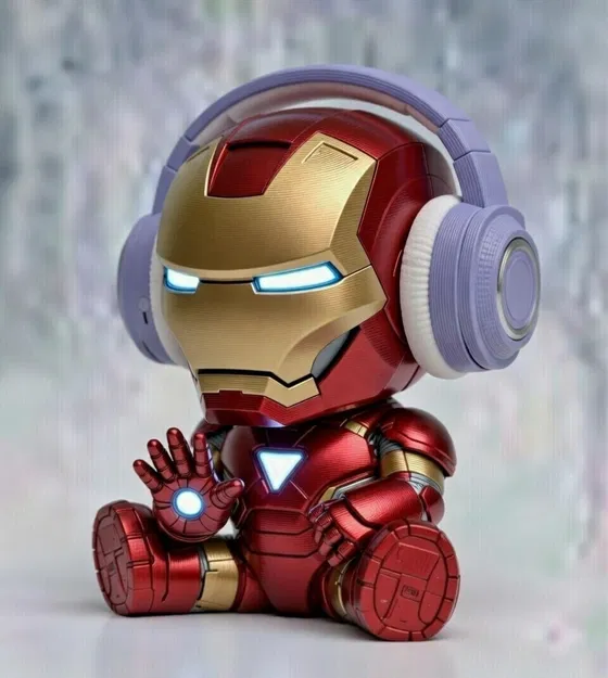 Iron Man Dễ Thương Đeo Tai Nghe (Cute Iron Man with Headphone) - Image 2