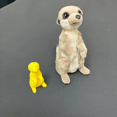 Low poly MEERKAT (Chồn đất) – 3D scan thú nhồi bông IKEA
