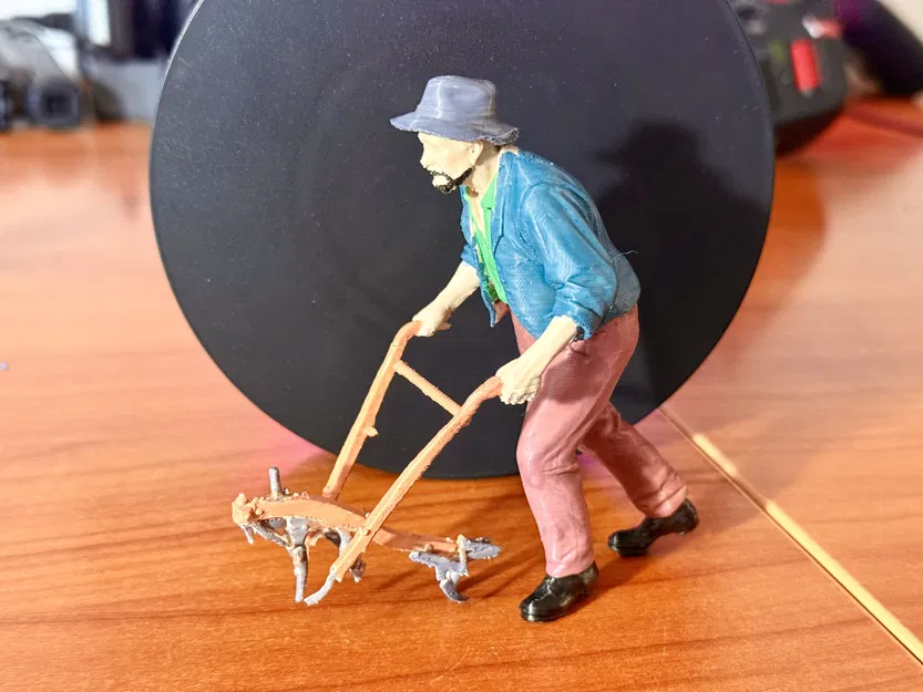 Tượng người nông dân với cái cày v2 cho presepe - Image 1