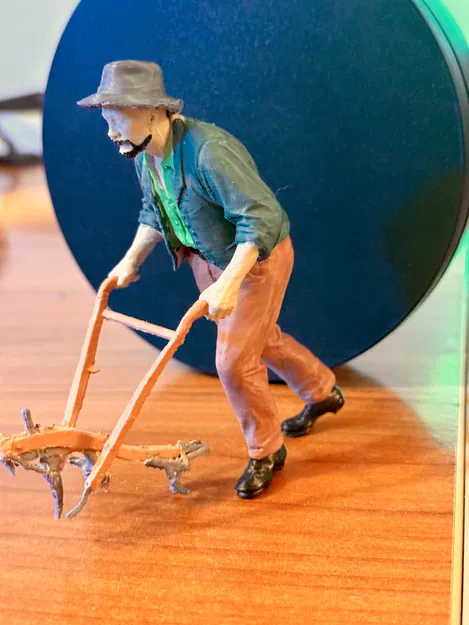 Tượng người nông dân với cái cày v2 cho presepe - Image 3