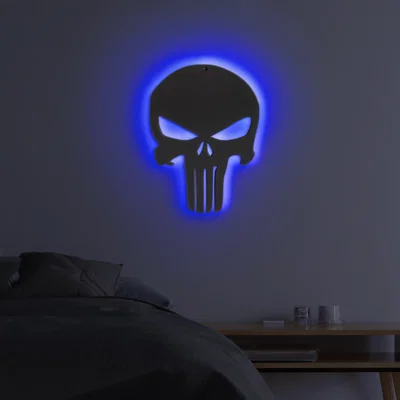 Đèn treo tường Punisher – Skull phát sáng nền (Backlit)