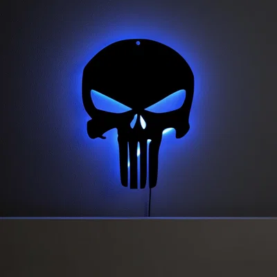 Đèn treo tường Punisher – Skull phát sáng nền (Backlit)