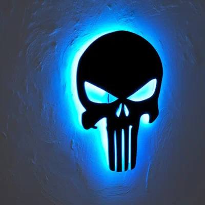 Đèn treo tường Punisher – Skull phát sáng nền (Backlit)