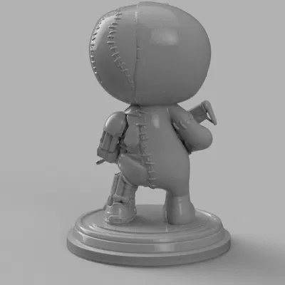 Patchwork Automaton – Stitch Soldier (Chibi Sci‑Fi Figure)