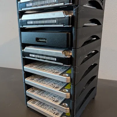 Khay ổ 2.5" SSD/HDD/U2 xếp chồng – tool-less, không cần supports