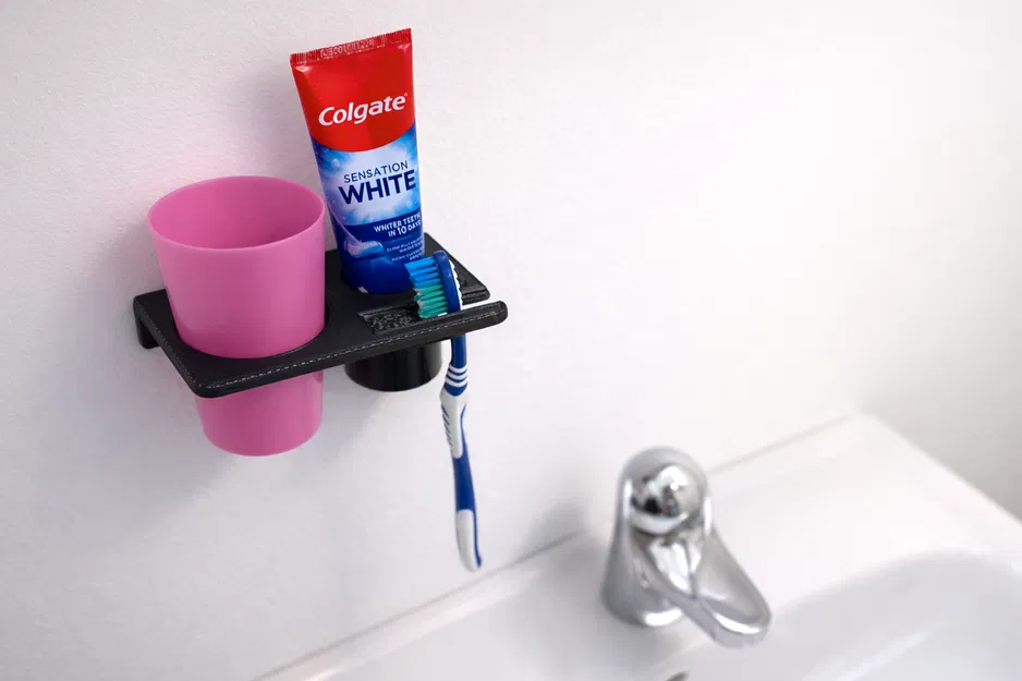 Bộ Organizer Phòng Tắm Treo Tường – Bàn Chải, Kem Đánh Răng & Ly Press-Fit - Image 1